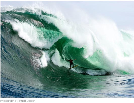 Surf extremo en Tasmania