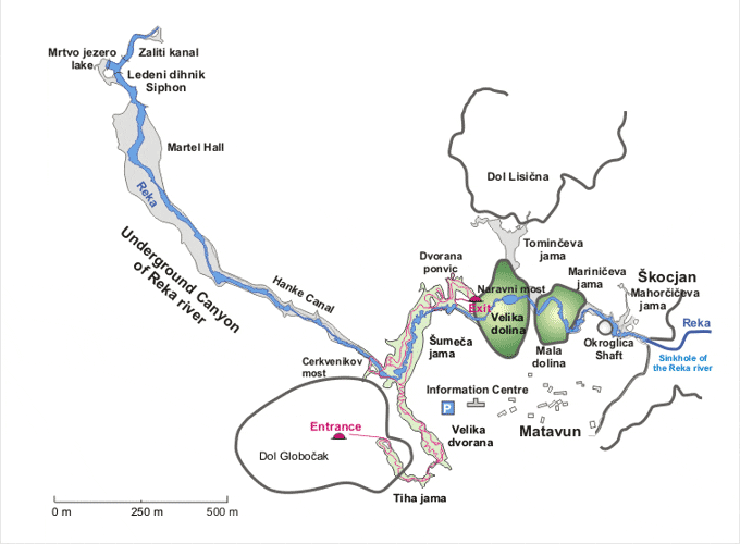 Mapa cuevas Škocjan