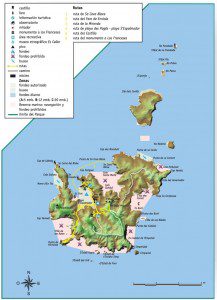 Mapa del Parque Nacional de Cabrera