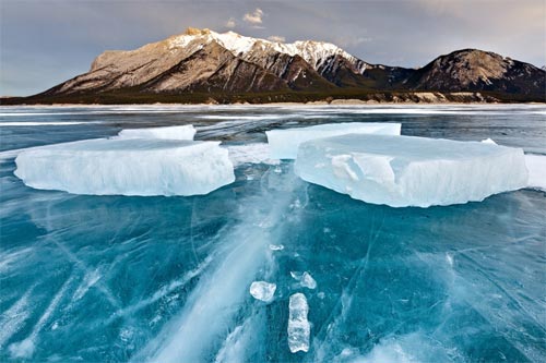 Paisaje de bloques de hielo