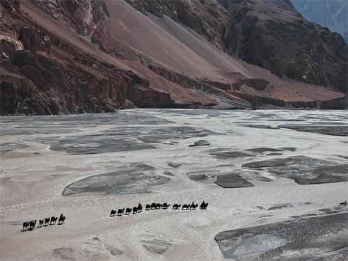 Ruta en camello por el Río Shaksgam