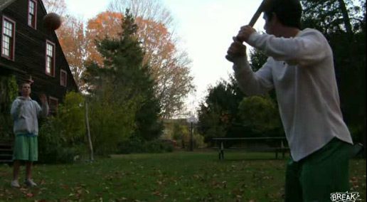 Canasta con un bate de beisbol